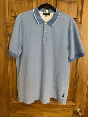 Ted Baker Sky Blue Short Sleeve Polo with White Trim